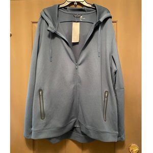 NWT All In Motion zip front hooded blue jacket size XXL